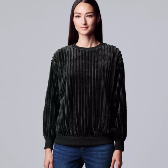 Simply Vera Vera Wang Sweaters - Simply Vera by Vera Wang Black Soft Plush Sweater Size Small